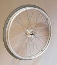 24 x 1 3/8 (37-540) silver wheel with drum brake hub - PU MV4, 15 mm - 2nd quality