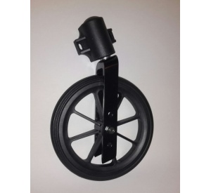 set - wheel PU - 200 x 25 (50) - black - including fork and support